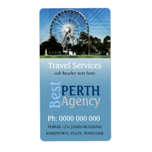 Etiqueta Rótulo da roda do viagem Perth