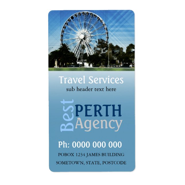 Etiqueta Rótulo da roda do viagem Perth (Frente)