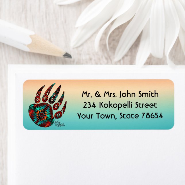 Etiqueta Rótulo da Vara do Urso Tribal (Insitu)