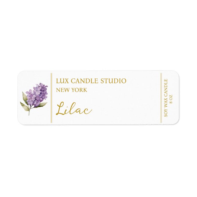 Etiqueta Rótulo da Vela Lilac (Frente)