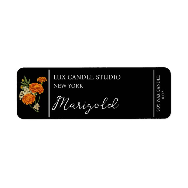 Etiqueta Rótulo da Vela Marigold (Frente)