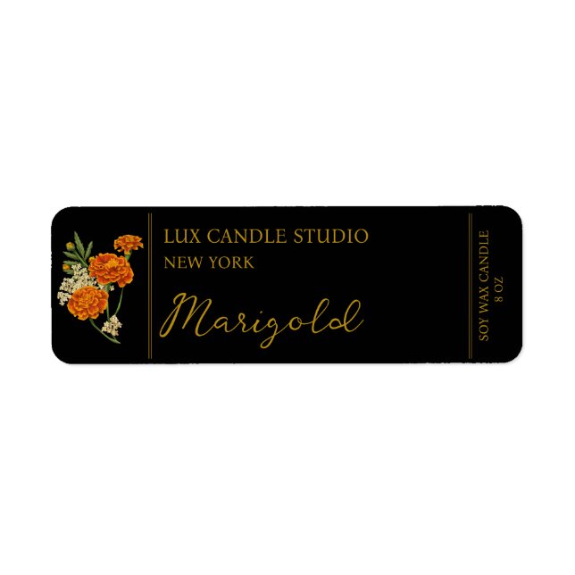 Etiqueta Rótulo da Vela Marigold (Frente)