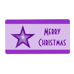 Etiqueta Rótulo das estrelas roxas Rótulo de Natal roxo