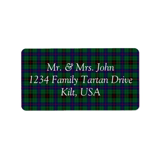 Etiqueta Rótulo Davidson Tartan (Frente)