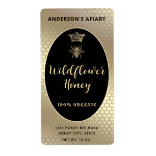 Etiqueta Rótulo de abelha rainha da mochila de mel