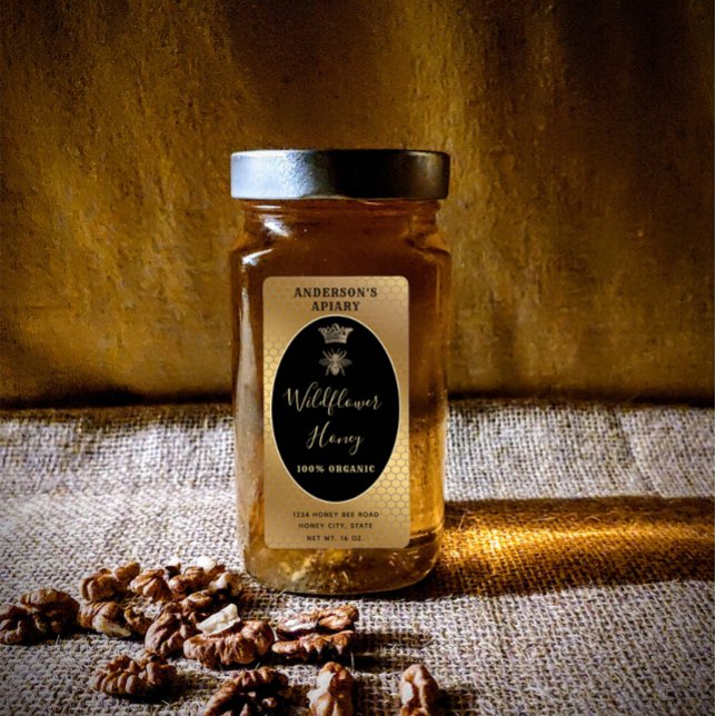 Etiqueta Rótulo de abelha rainha da mochila de mel (Criador carregado)