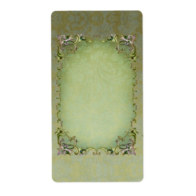 Etiqueta Rótulo de Apothecary do Primavera Brocade (Frente)