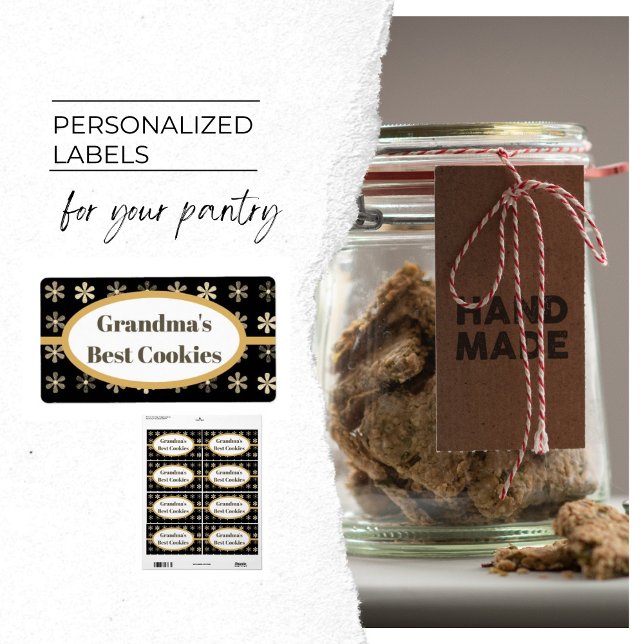 Etiqueta Rótulo de Biscoito Personalizado, Rótulo da Vovó M (Criador carregado)