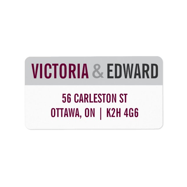 Etiqueta Rótulo de casamento de fontes modernas (Frente)