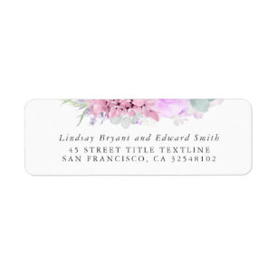 Etiqueta Rótulo de Casamento Floral Rosa Rosa Dusty