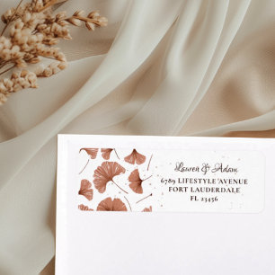 Etiqueta Rótulo de Casamento Rustic Terracotta Foliage
