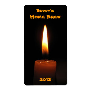 Etiqueta Rótulo de Cerveja com Chama de Vela