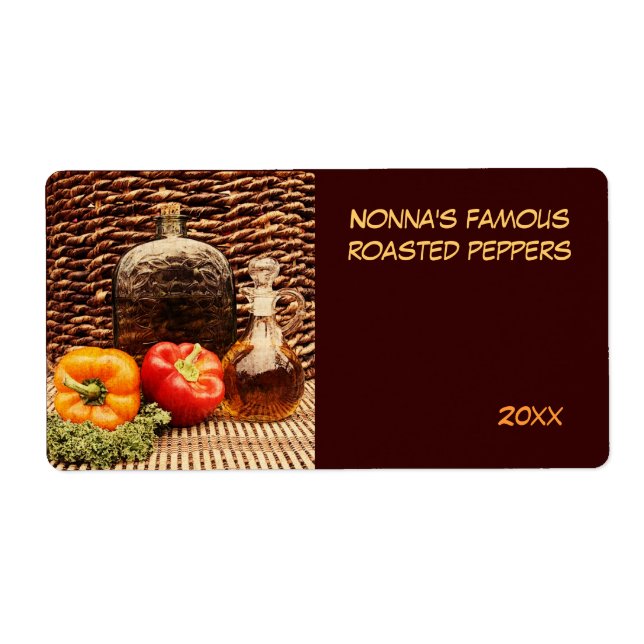 Etiqueta rótulo de conservas de pimentão assado (Frente)