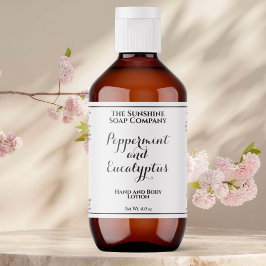 Etiqueta Rótulo de cosméticos com texto branco e ondulado
