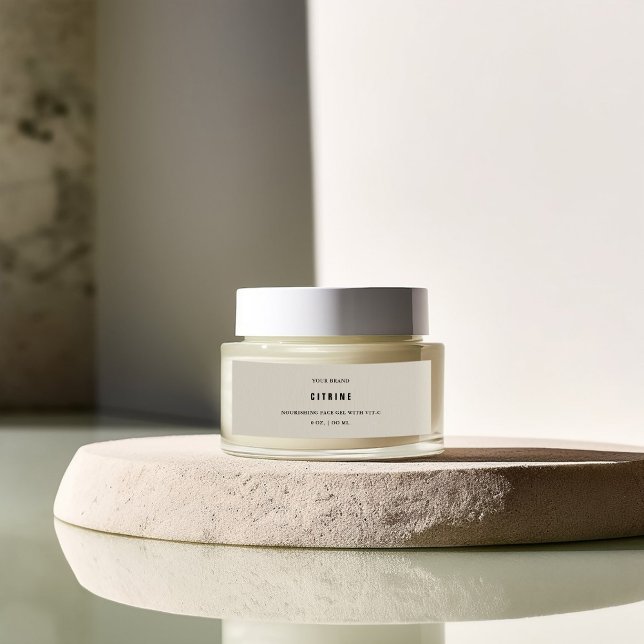 Etiqueta Rótulo de Creme Facial em Pote Fino (Criador carregado)