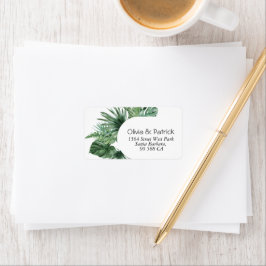 Etiqueta rótulo de design boho aquarela de selva