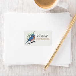 Etiqueta Rótulo de devolução de arte de pássaro Bluebird