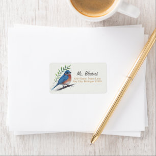 Etiqueta Rótulo de devolução de arte de pássaro Bluebird