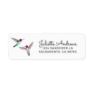 Etiqueta Rótulo de devolução de Hummingbird da Anna