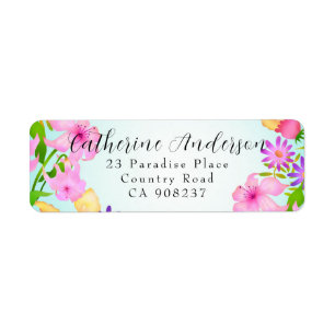 Etiqueta Rótulo de devolução do jardim floral