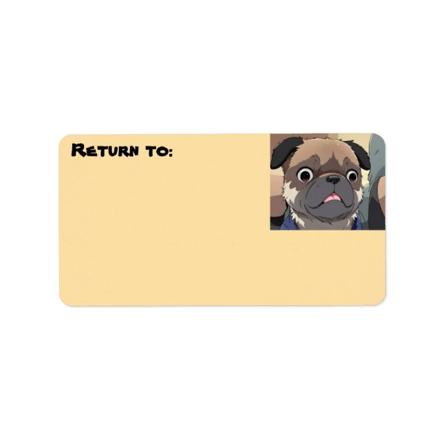 Etiqueta rótulo de devolução pug (Frente)