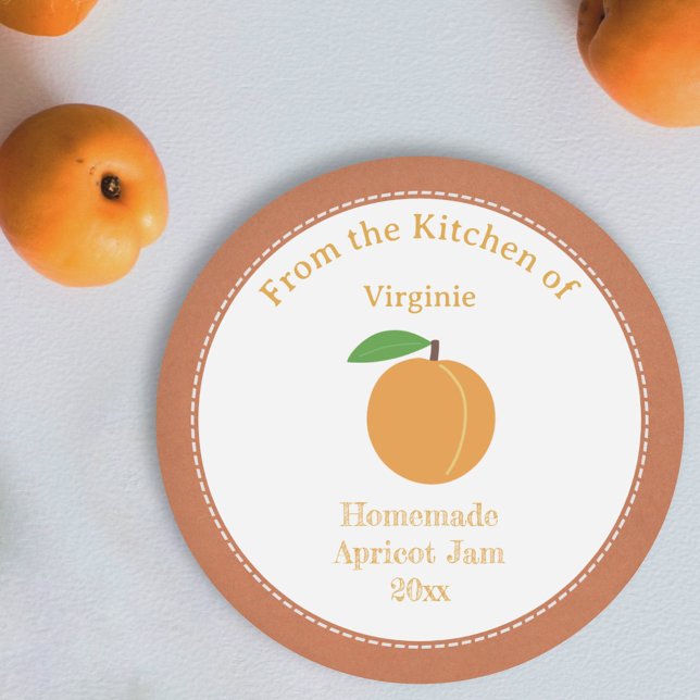 Etiqueta Rótulo de Emperramento Russo Apricot (Rustic Apricot Jam Label Sticker)