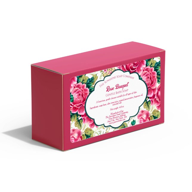 Etiqueta Rótulo de Encapsulamento Rose Bouquet Soap (Criador carregado)