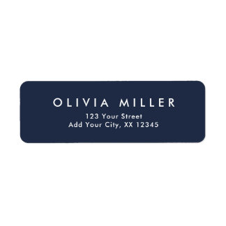Etiqueta Rótulo de Endereço Clássico Azul Meia-Noite Escuro