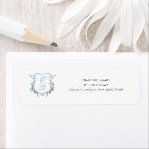 Etiqueta Rótulo de Endereço Clássico Floral Crest de Casame