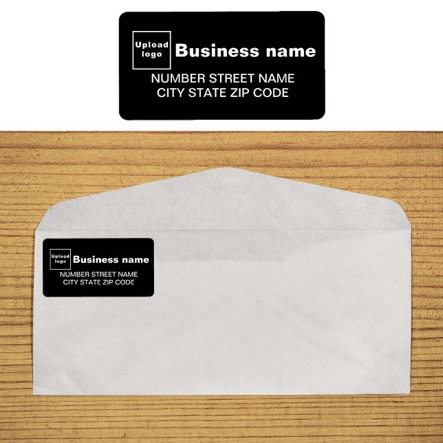 Etiqueta Rótulo de Endereço Comercial Negro (Black business address label on envelope)
