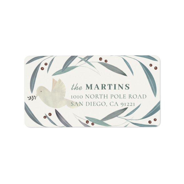 Etiqueta Rótulo de Endereço Creme Branco Pombo Branco (Frente)