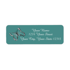 Etiqueta Rótulo de Endereço da Borboleta