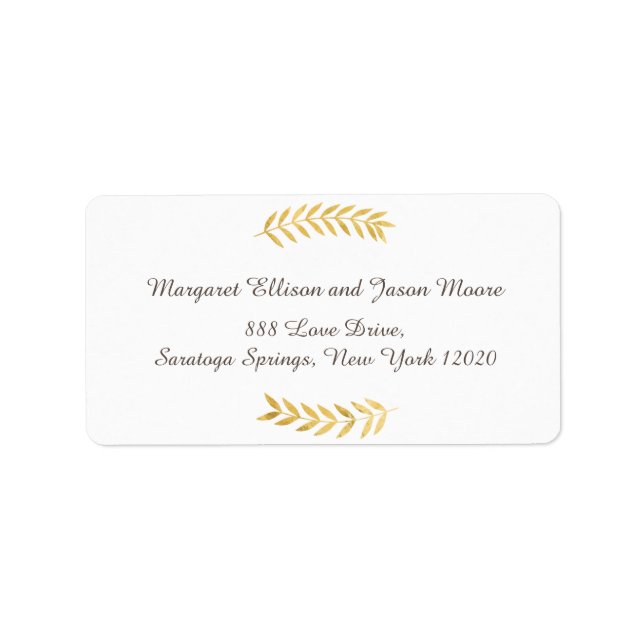 Etiqueta Rótulo de Endereço da Procura de Folha do ouro (Frente)