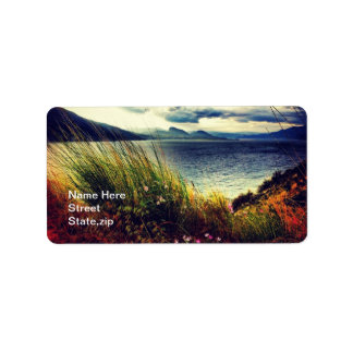 Etiqueta Rótulo de Endereço das Nuvens Azuis Escuras do Lag