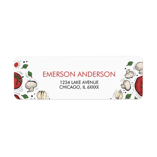 Etiqueta Rótulo de Endereço de Aniversário da Pizza Party (Frente)