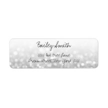 Rótulo de endereço de brilho prateado