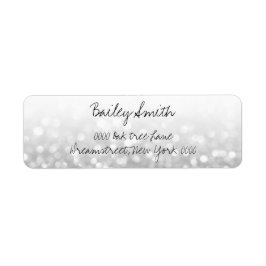 Etiqueta Rótulo de endereço de brilho prateado