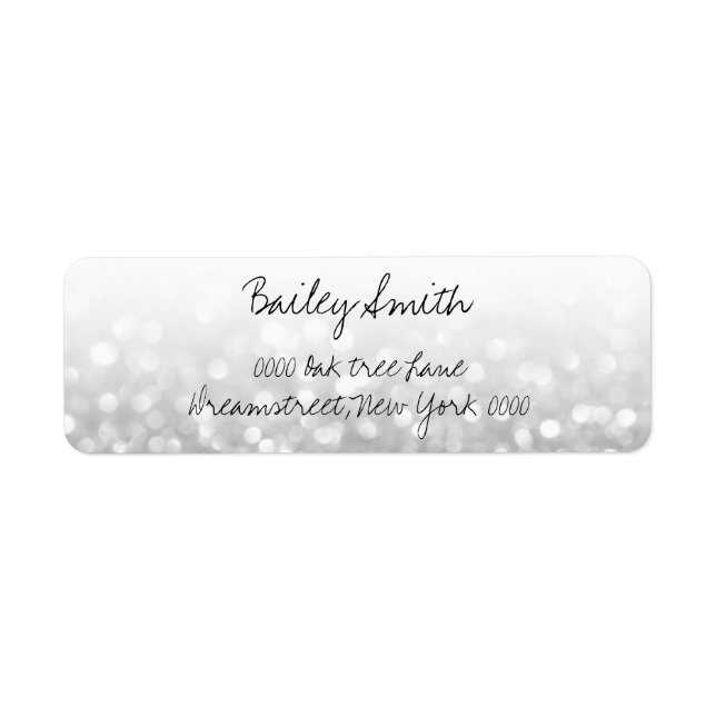 Etiqueta Rótulo de endereço de brilho prateado (Frente)