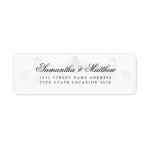 Rótulo de Endereço de Casamento com Letra Elegante