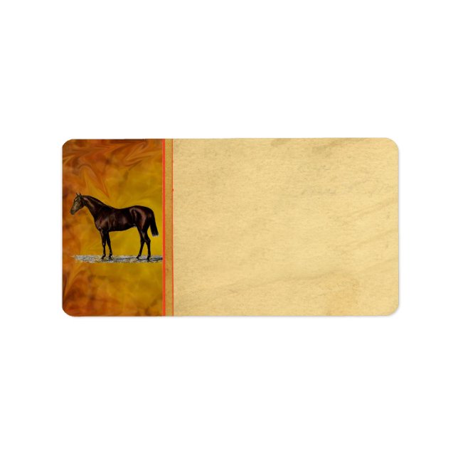 Etiqueta Rótulo de Endereço de Cavalo Marrom (Frente)