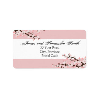 Etiqueta Rótulo de Endereço de Cherry Blossom - Casamento B