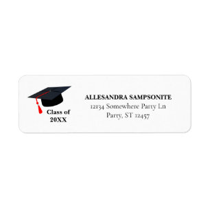 Etiqueta Rótulo de Endereço de Classe Vermelha de Gradua
