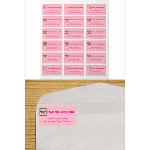 Etiqueta Rótulo de Endereço de Cor Rosa Monocromático