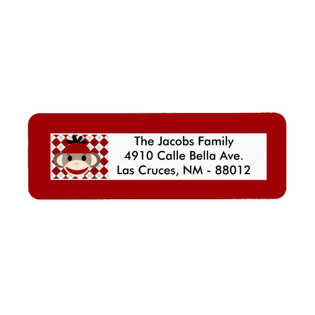 Etiqueta Rótulo de endereço de devolução 0,75"x2.25" - Maca (Frente)