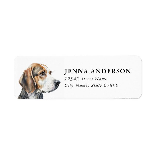 Etiqueta Rótulo de Endereço de Devolução Beagle (Frente)