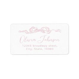 Etiqueta Rótulo de Endereço de Devolução com Arco Rosa Eleg