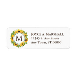 Etiqueta Rótulo de Endereço de Devolução com Monograma em C