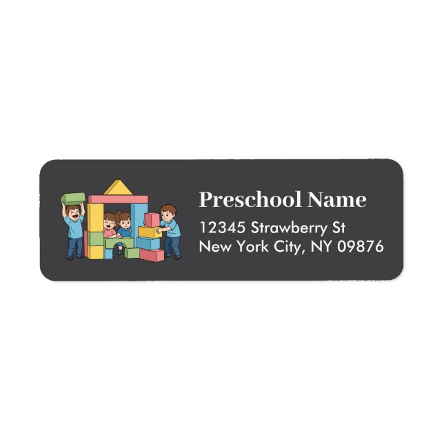 Etiqueta Rótulo de Endereço de Devolução da Creche Bold  (Frente)