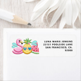 Etiqueta Rótulo de Endereço de Devolução de Aniversário da 