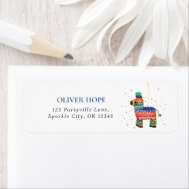 Etiqueta Rótulo de Endereço de Devolução de Birthday Fiesta